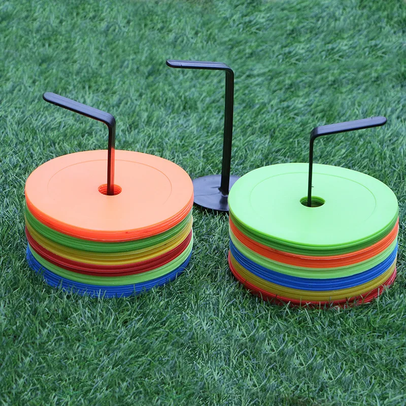 Placa plana con logotipo redondo para entrenamiento de fútbol, disco de obstáculos, almohadilla de señal, accesorios de entrenamiento de agilidad