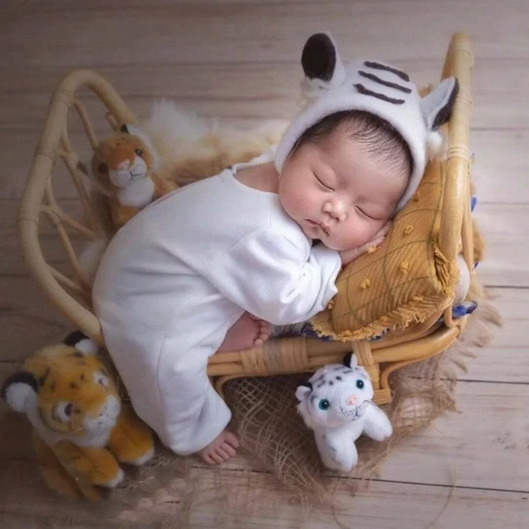 Baby Crib Rattan Bed Furniture for Newborn Photo Shooting Doll Bed Newborn Photography Chair Fotografia Newborn Rattan Prop