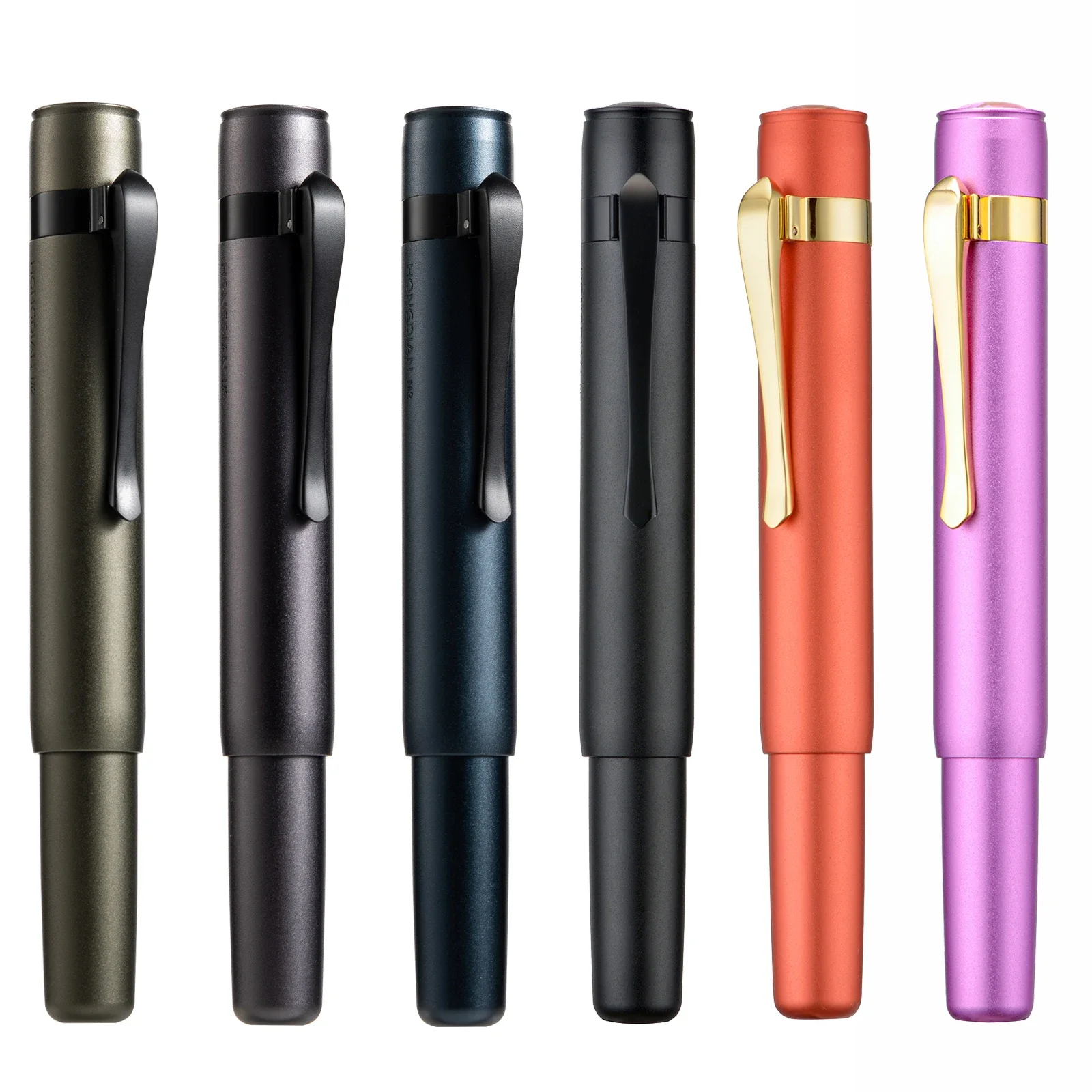 

Hongdian M2 Mini Short Fountain Pen Aluminum Alloy Metal Pocket Portable Writing Pen EF/F Nib with Converter for Office Business