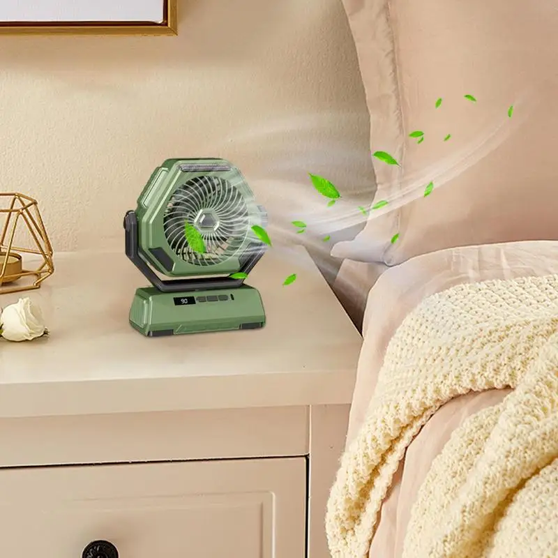 Camping Fan Camp Fan With Light & Hook Rechargeable Fans For Camping Personal USB Desk Fan Portable Fan With Led Lantern 3