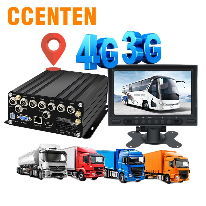 

CCENTEN 4G WIFI 8CH Advanced DVR With 7inch HD Screen And Hard Drive 2TB SD Card Real-time ing For Various Vehicles