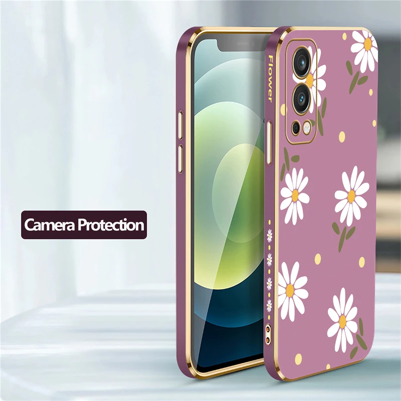 For Oneplus Nord 2 CE2 Lite Case Daisy Flower Silicone Phone Cover For OnePlus 9 Pro 9RT 9R 8 7 7T 8T Back Cases Coque