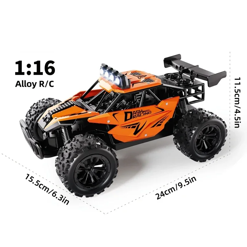 1:16 4WD RC Car With Led Lights 2.4G Radio Remote Control Cars Buggy Off-Road Control Trucks Boys Toys for Kids Gifts