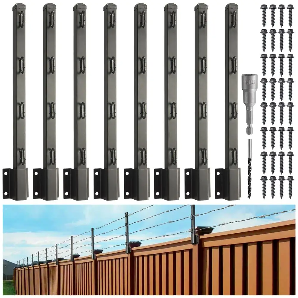 

Post Extender, 23.5 Fence Barbed Wire Extend Armfor Outdoor Fences to Increase Height, Protect Privacy and Pets Jumping Off 8,