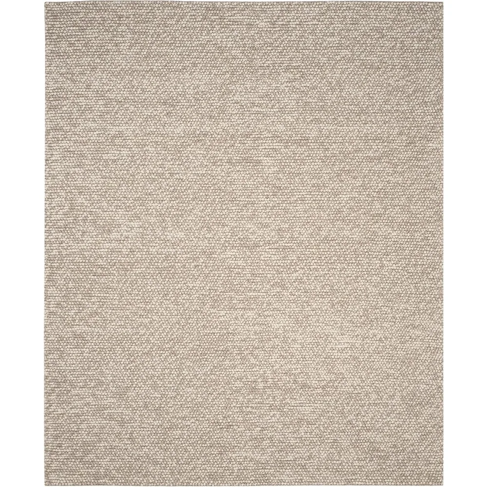 Collection Area Rug - 9' x 12', Beige, Handmade Wool, Ideal for High Traffic Areas in Living Room, Bedroom (NAT620B)