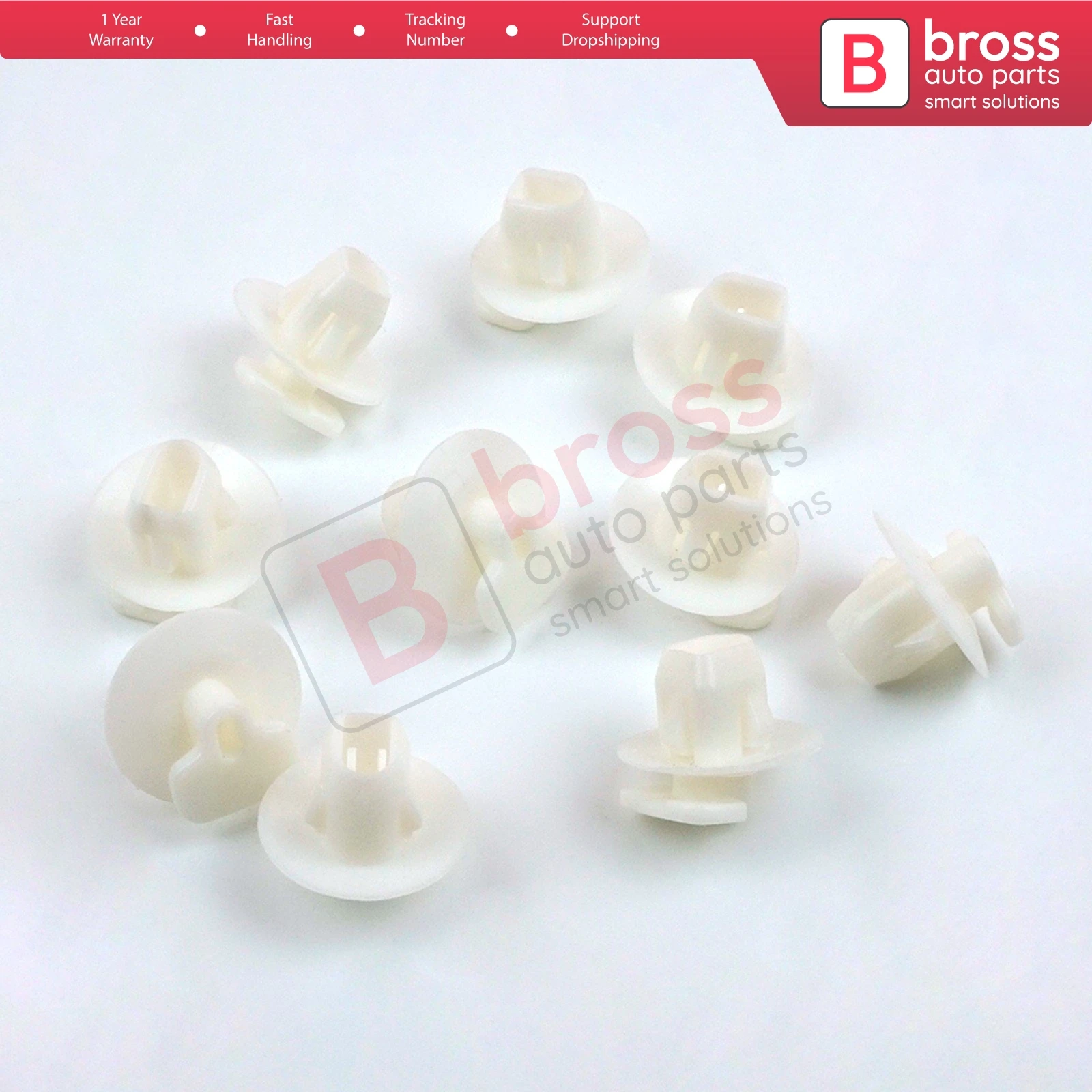 BCF2140 10 Pieces Trim Panel Clip for Toyota  Top Head Size: 19mm Stem Length: 10.8mm Fits into:10.5x9mm Replacement Toyota