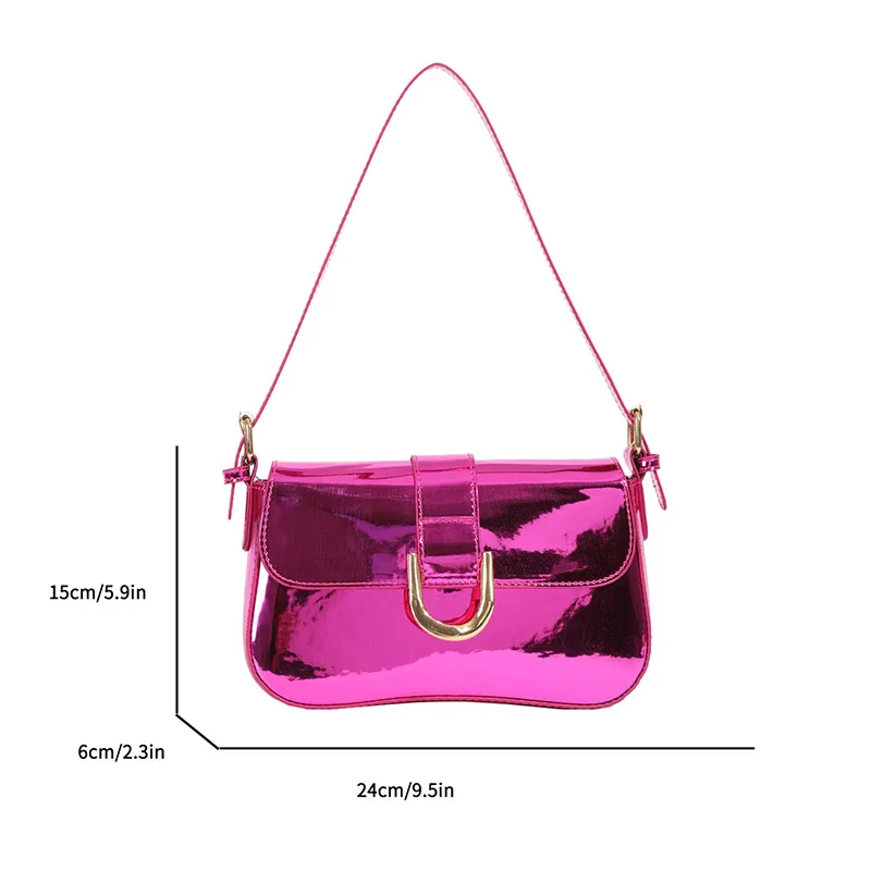 Fashion Bright Color Shoulder Bags for Women Small Purses and Handbags Female Designer Luxury Adjustable Strap PU Crossbody Bags