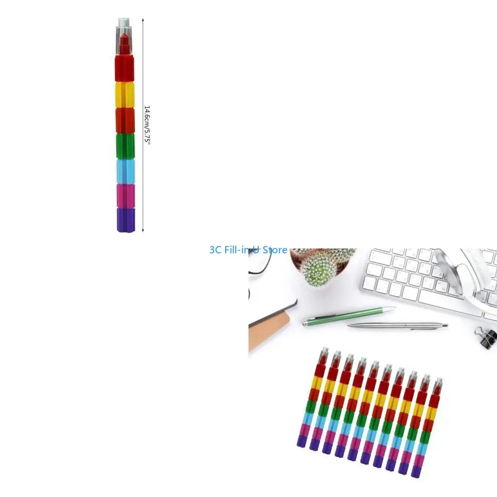 G8TA 10 PZ Pastelli Impilabili 10 Blocchi Colore Penna a Pastello Riempitivi per Sacchetti Regalo Festa Compleanno per