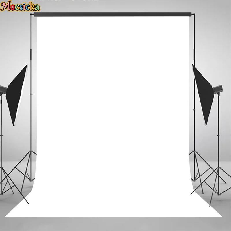 

Mocsicka White Photography Backdrop Photo Background Product Decor Portrait Art Fabric Soild Color Kids Props Photocall Studio