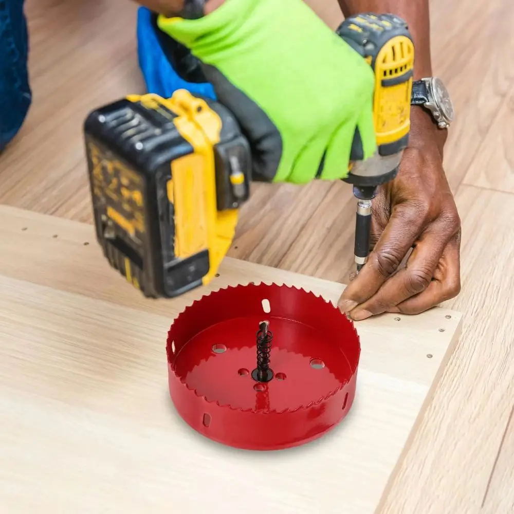 

80-100mm Size Bi-Metal Hole Saw HSS Steel Easy Chip Removal HSS Steel Hole Saw No Slipping Wear Resistant Hole Saw Opener