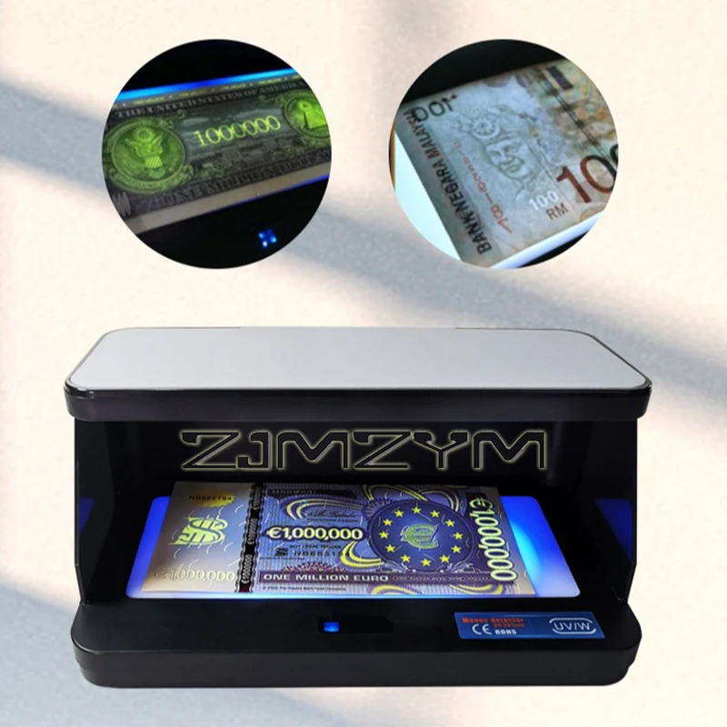 Portable Ultraviolet Purple Counterfeit Money Bill Detector Banknotes Cash Currency Desktop UV/WM/MG Money Checker billetes