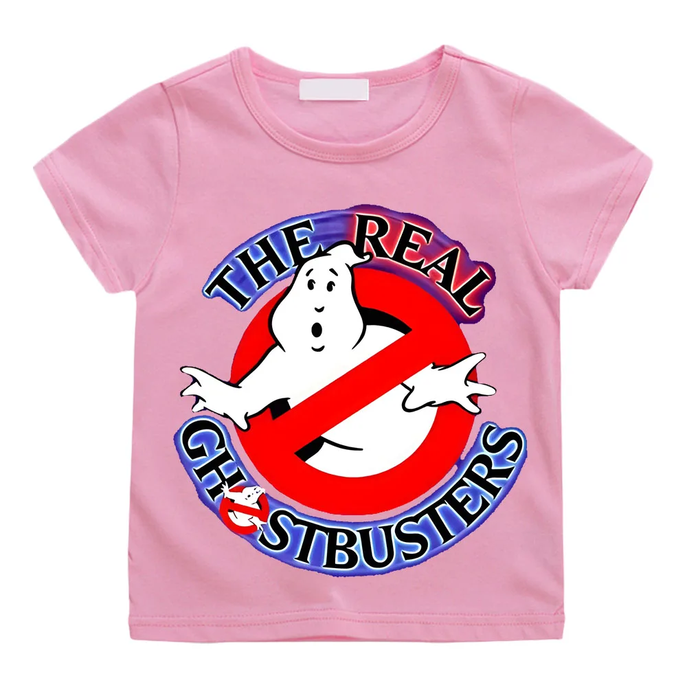 Summer Boys/Girls 4-14t Cartoon Cotton Funny Ghostbusters Game Print Cartoon Short Sleeve Children T-Shirt Animation Costumes