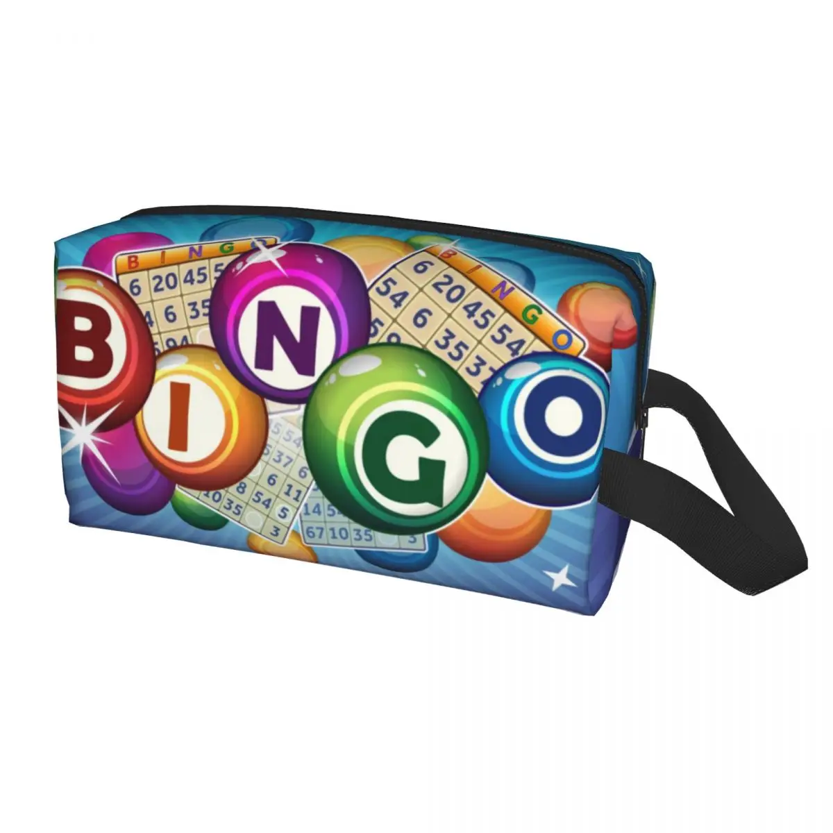 Cute Bingo Paper Game Travel Toiletry Bag Women Cosmetic Makeup Bag Beauty Storage Dopp Kit
