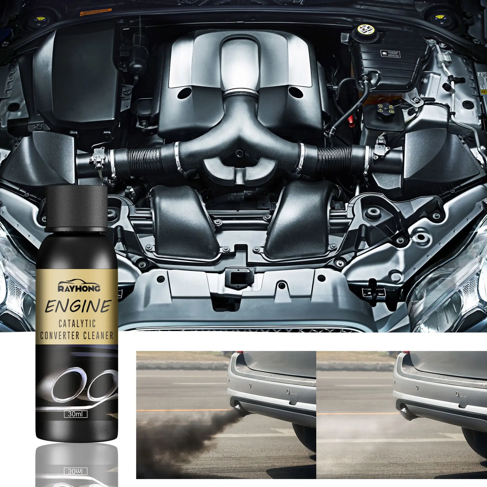 Catalytic Converter Cleaner Fuel System Detox for Carbon Deposit Removal Restores Engine Power Fuel Efficiency Sensor Safe 30ml
