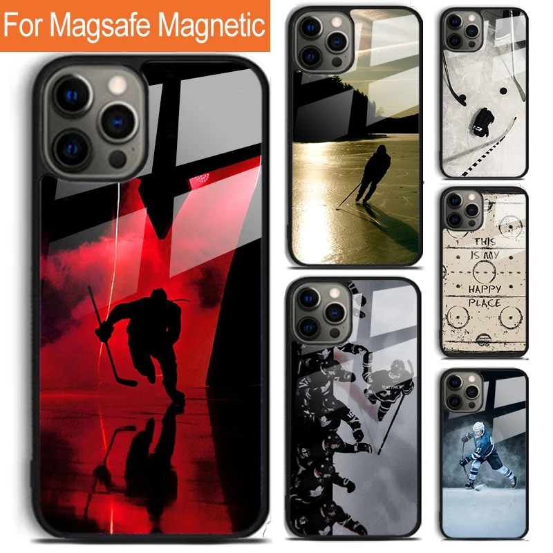 Hockey Is Life Phone Case For iPhone 16 15 14 13 12 11 Pro Max Plus Magsafe Magnetic Wireless Charging Cover