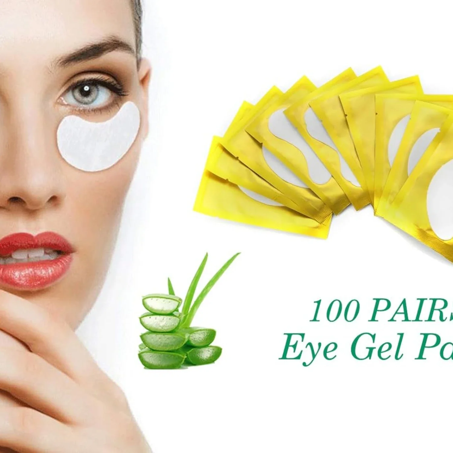 100PCS Hydrogel Patches Eyelash Extension Patch Eyelashes Patch Lash Extension Supplies Under Eye Patches Eye Pads Patch
