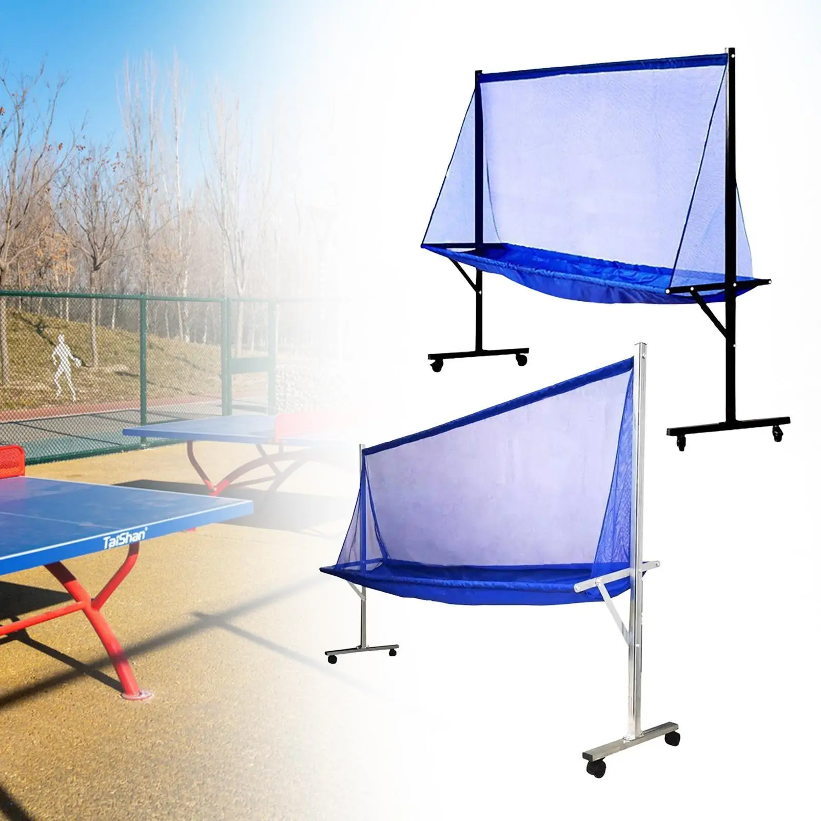 

High Load Bearing Rolling Table Tennis Ball Collector Net for Professional Ping Pong Practice Equipment