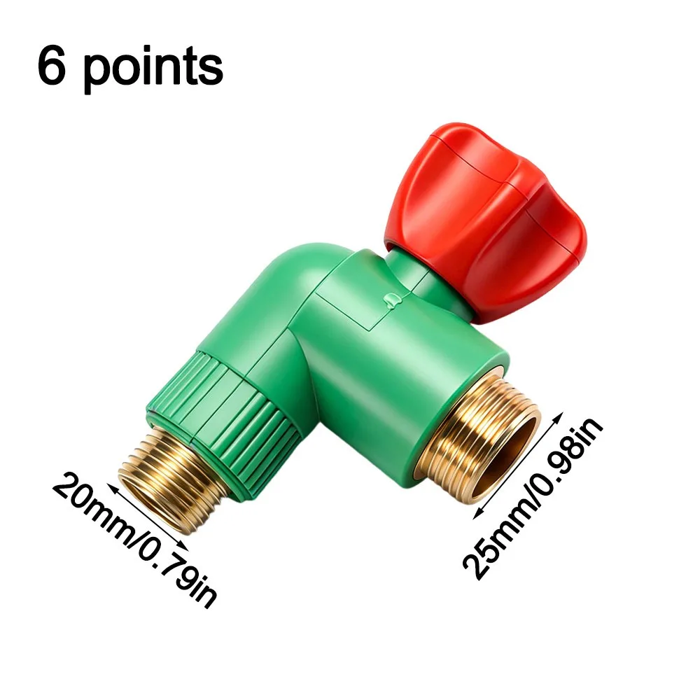 High-flow Water Pipe Valve Straight-through Thickened Water Pipe Core Angle Valve Universal Interface Thread PPR Angle Valve