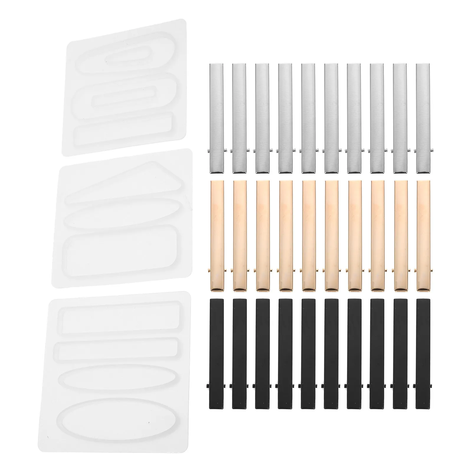 1Set Flexible Silicone Molds for Hairpin Accessories DIY Crafting Epoxy Resin Hair Clips Decor Making Kit Artisan Craft Supply - view 3