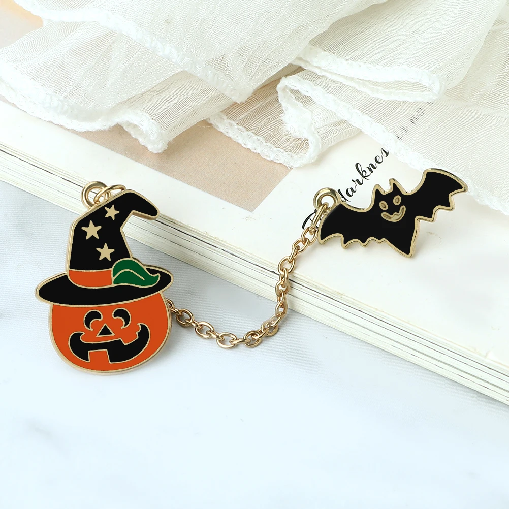 Evil Pumpkin Bat Badges for Halloween Pumpkins with Horrible Smile Brooch Enamel Funny Ghost Party Decor Jewelry Denim Lapel Pin