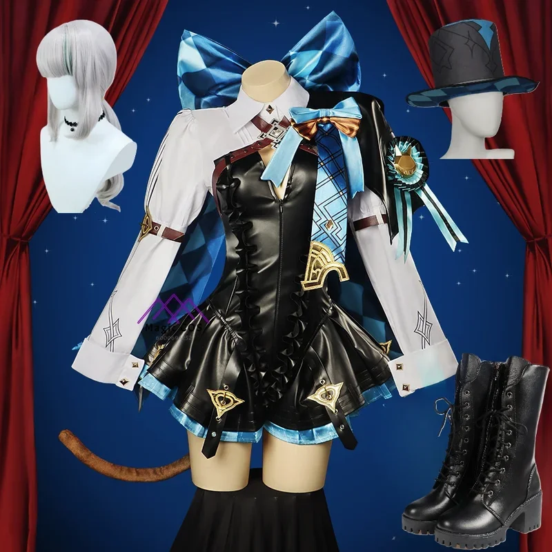 

Lynette Cosplay Costume Genshin Lmpact Uniform Wig High-Quality Fabric Chinese Style Halloween Costumes Game Party Essential@0Z*