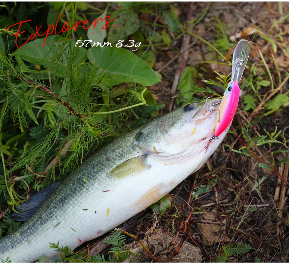 TSURINOYA Dive 2-4m Suspending Minnow 57mm 8.3g EXPLORERS 57SP Long Casting Pike Bass Fishing Lure Artificial Hard Bait Jerkbait