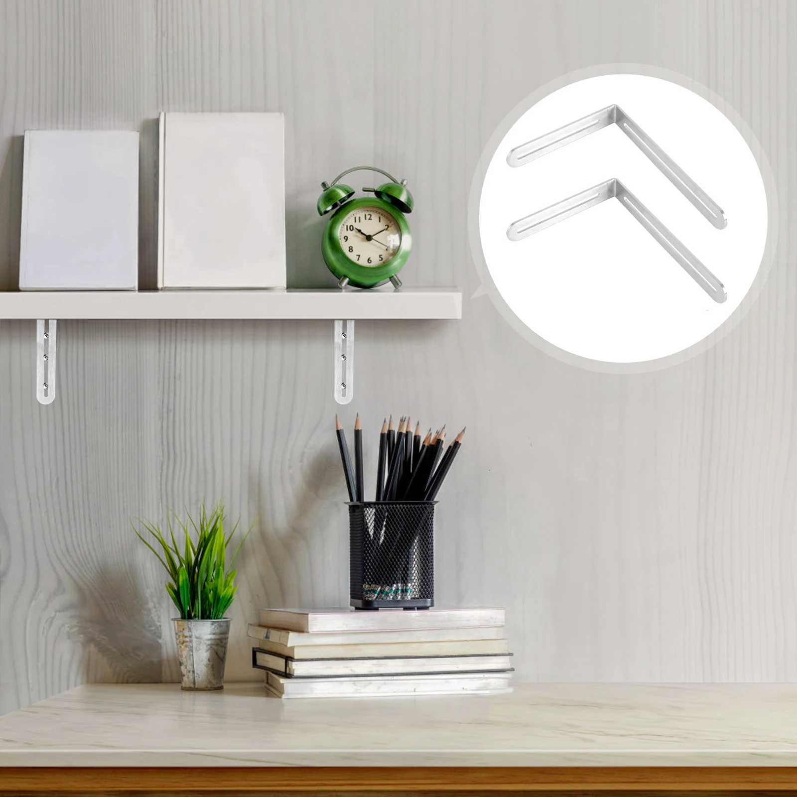 

2Pcs Stainless Steel Long Hole Corner Braces Right Angle Shelf Bracket Durable Rust Resistant Furniture Connection Hardware