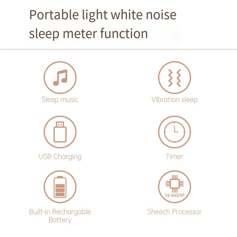 ABSE-Portable Baby Sleep Machine White Noise Sound Machine For Baby Sleeping 26 Soothing Sounds USB Charging Cable