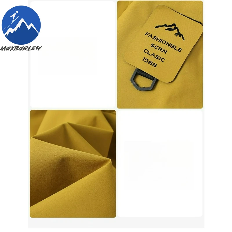 Maxbarley Hiking Waterproof Jacket Men 2025 New Spring Autumn Fashion Windproof Windbreaker Casual Removable Hooded Outerwear