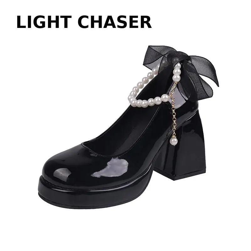 Fashion White Platform Pumps for Women Super High Heels Buckle Strap Mary Jane Shoes Woman Goth Thick Heeled Party Shoes Ladies