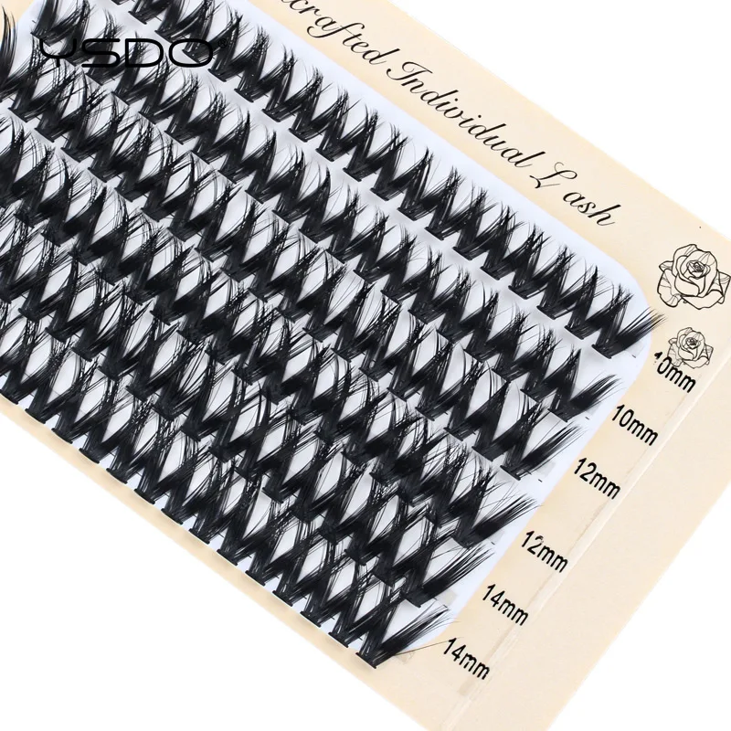 YSDO Eyelash Extension 6 Rows Thick V-shaped Indivudal Lashes Makeup False Eyelashes Clusters Natural Fake Lashes Cils Tools