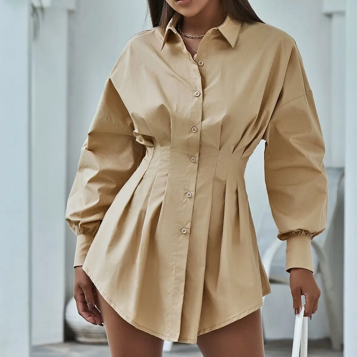 

Fashion Elegant White Shirt Dress Women Lace Up TShirt Dress Mini Short Autumn Dresses Streetwear Winter Clothing Women No Belt