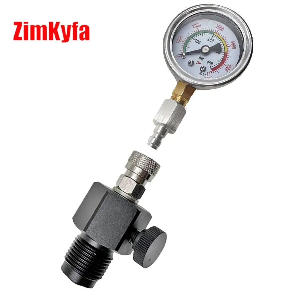 New Metal Texture DIN Scuba Diving Cylinder High Pressure Inspection Gauge,With 6000 PSI 400 BAR Pressure Gauge