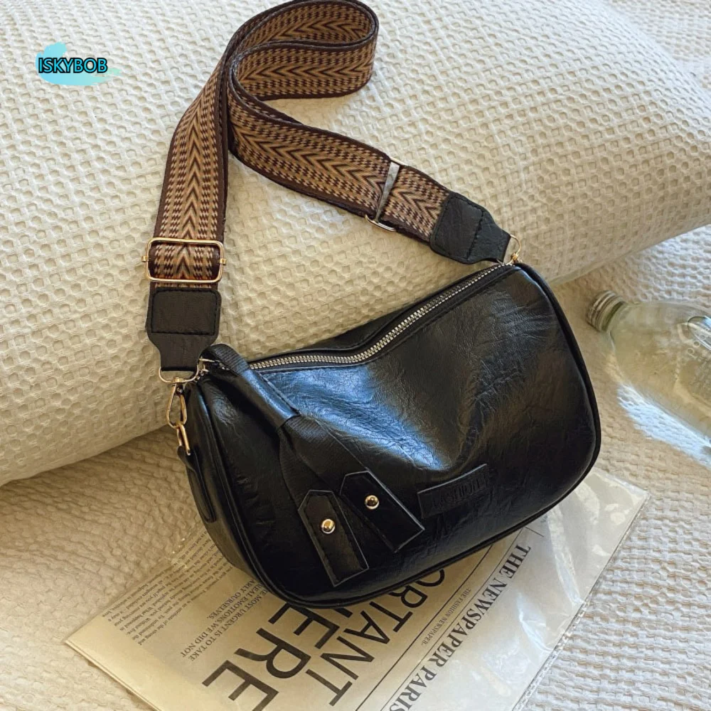 

Large Capacity Pillow Crossbody Bag Solid Color Korean Style PU Dumpling Bag Pillow Bag Shopping Bag Shoulder Bag Girls/Female