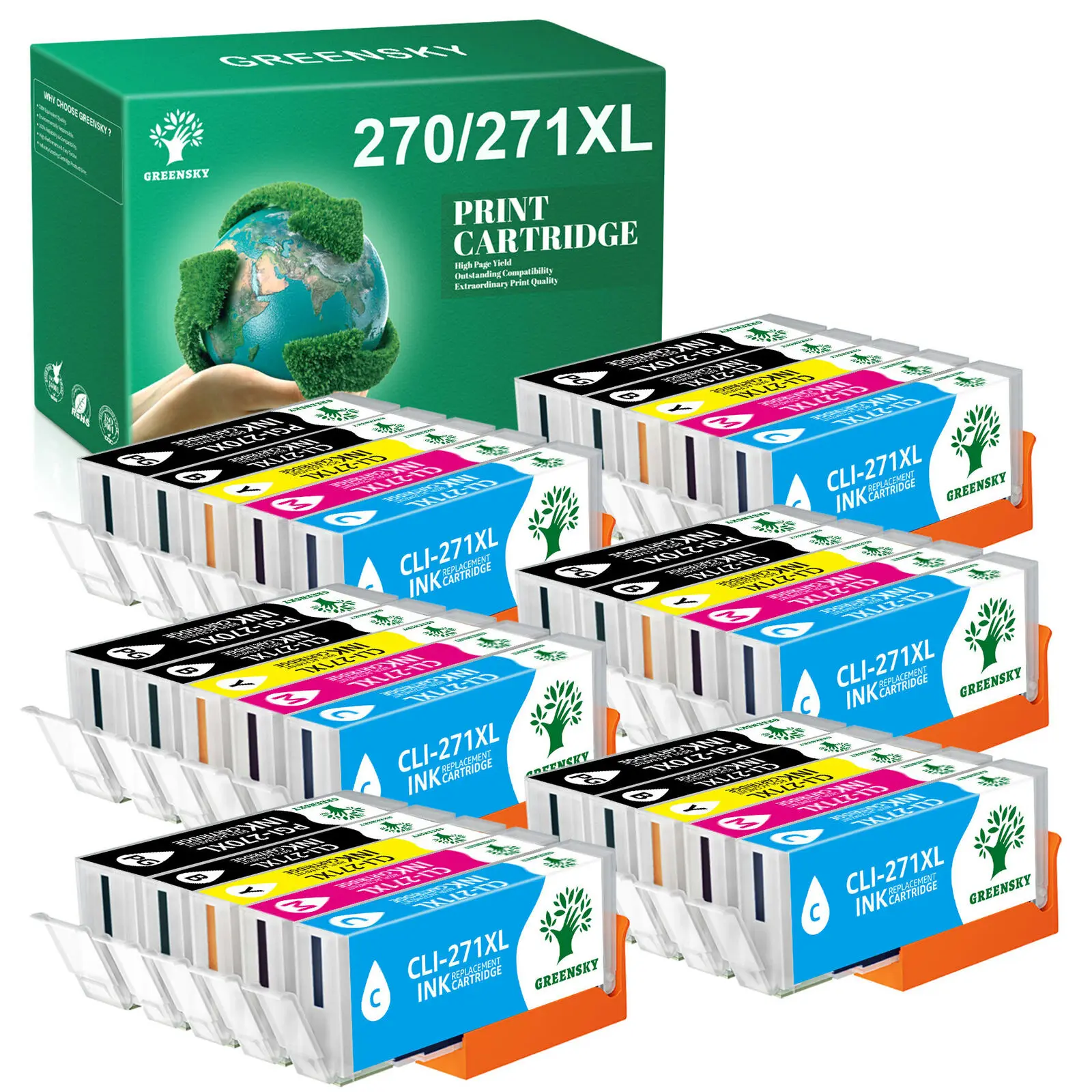 30PACK High Yield Ink for Canon PGI-270 XL CLI-271 XL PIXMA MG7700 MG7720 TS8020