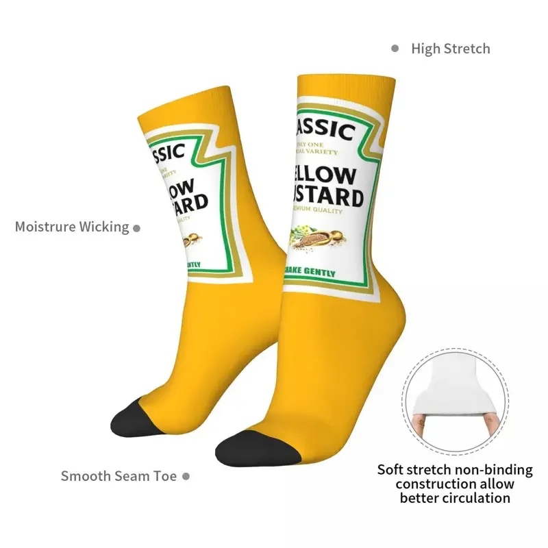 Y2K Mustard Mayo Ketchup Harajuku Sweat Absorbing Stockings All Season Long Socks Accessories For Unisex Birthday Present