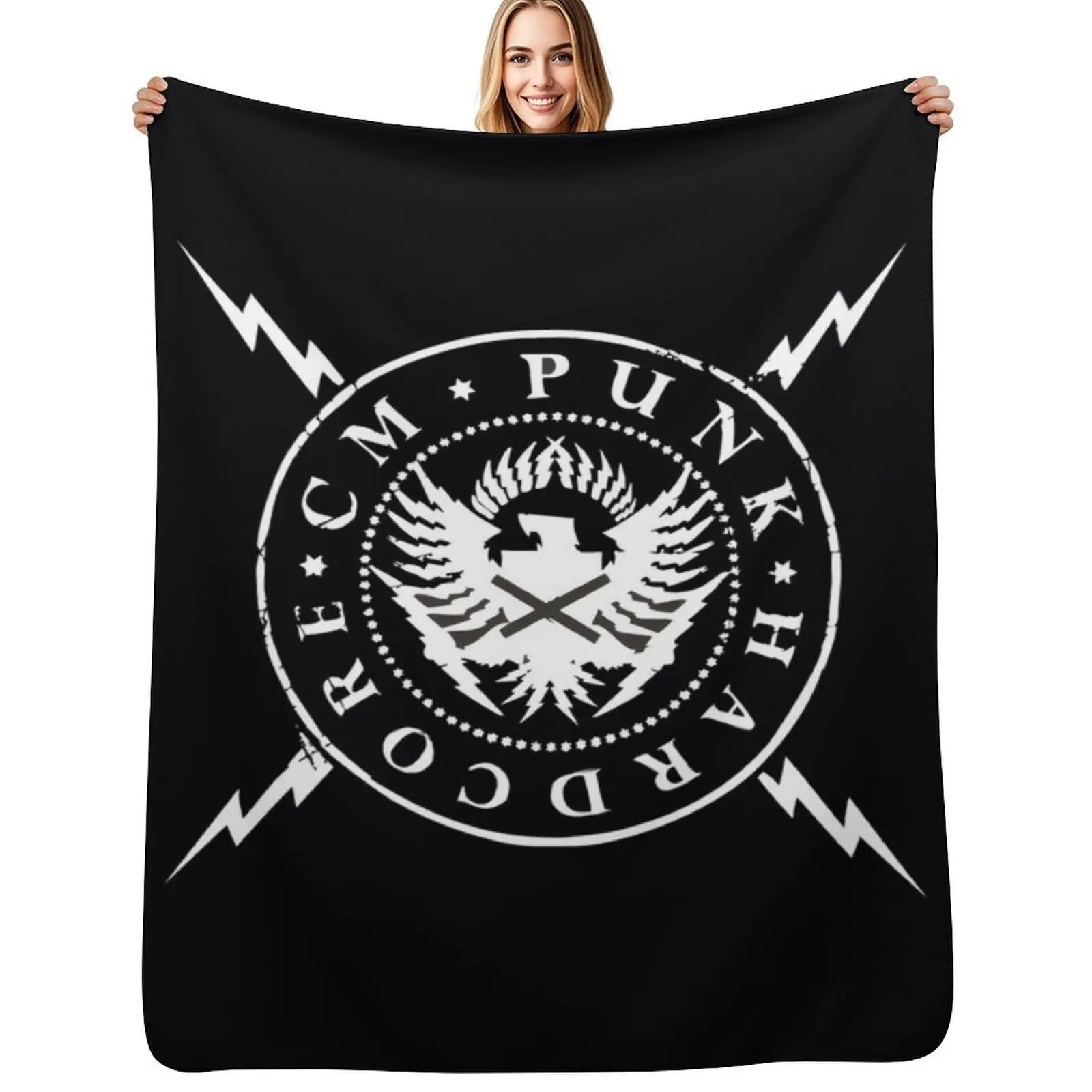 CM Punk Hardcore Throw Blanket Spring Fall Cozy Throw Blanket for Couch
