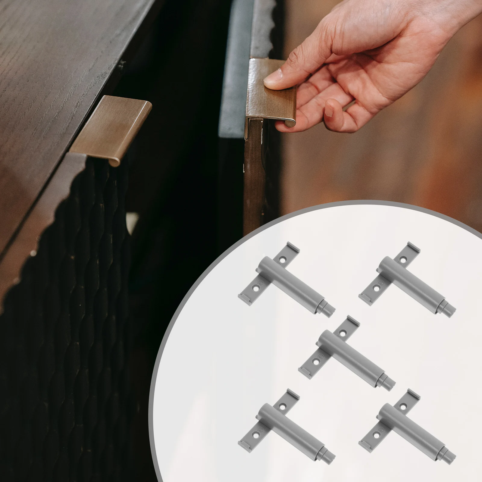 

5 Pcs Cabinet Magnets for Closure Cupboard Magnetic Latch Kitchen Cabinets Door Catches Hardware Push to Open Latches and Touch