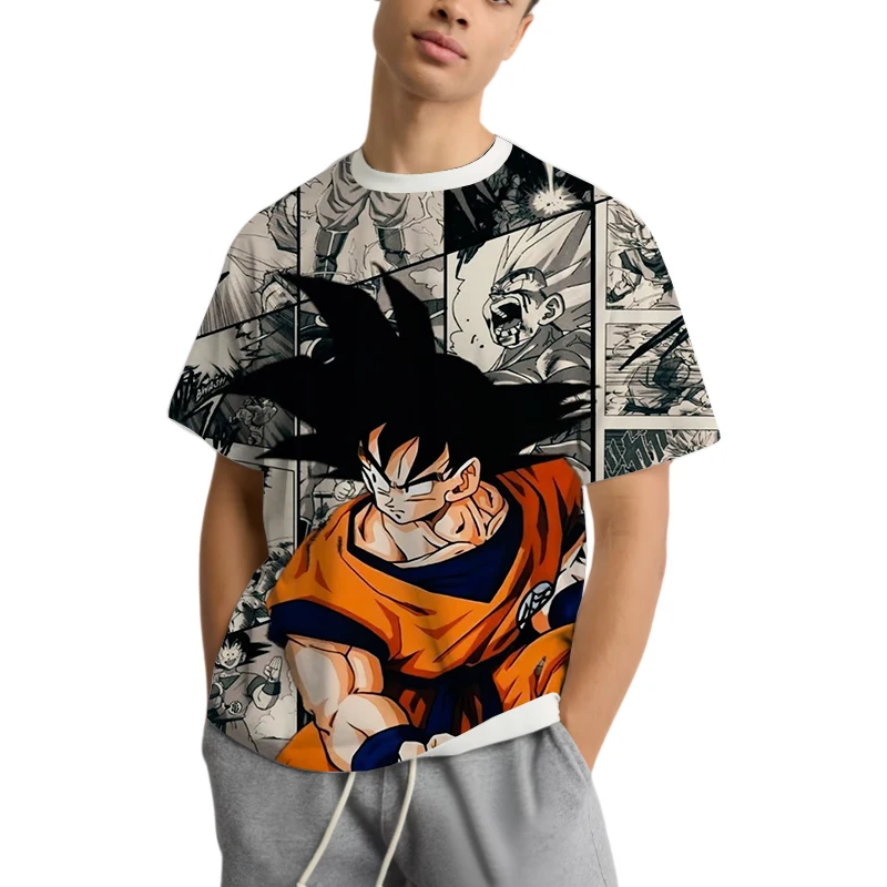 

2025 Summer Hot Sale Anime Dragon Ball Printing Short Sleeve Adult Children Youth Leisure Sports Daily Comfort Short Sleeve