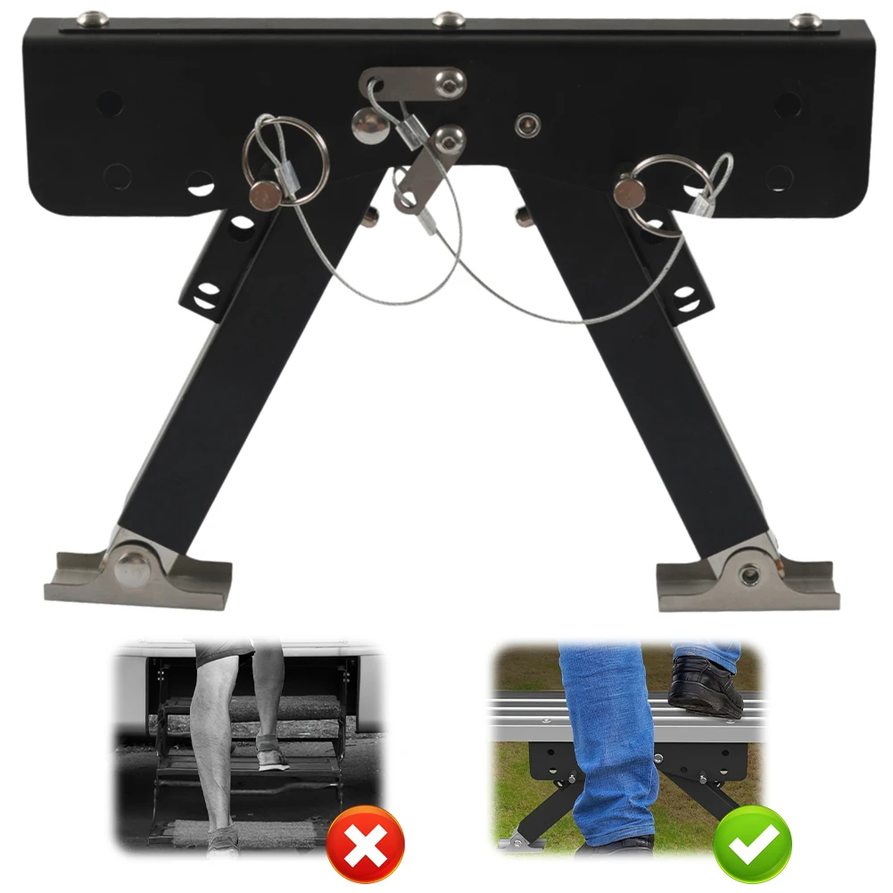 

RV Folding Step Board Bracket Adjustable RV Step Stabilizer Ground Support Jacks for RV Travel Trailers Motorhomes