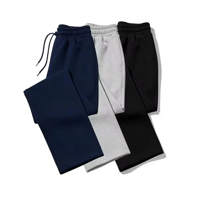 Mens Sweatpants Straight Fit Joggers for Sports and Streetwear Loose Oversized Casual Pant Drawstring Multi-pocket Men Long Pant