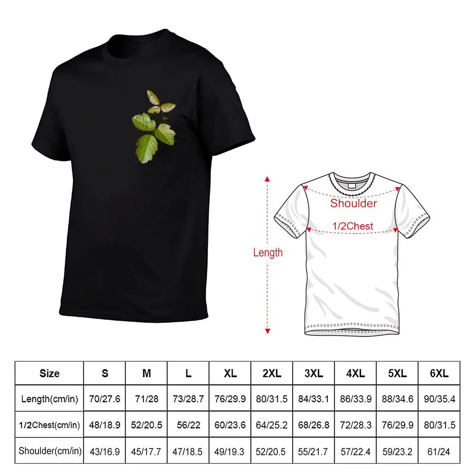 Poison Oak Leaf Botanical Leaf Print T-Shirt heavyweights Blouse Men's clothing