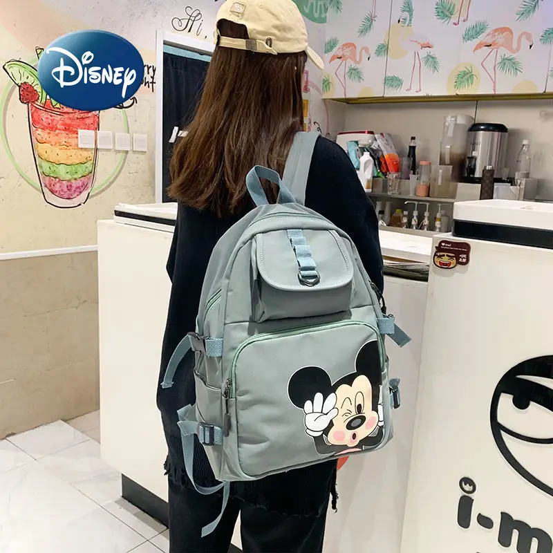 Disney\'s New Women\'s Backpack Cartoon Mickey Women\'s Backpack Large Capacity Luxury Brand High-quality Schoolbag for Girls