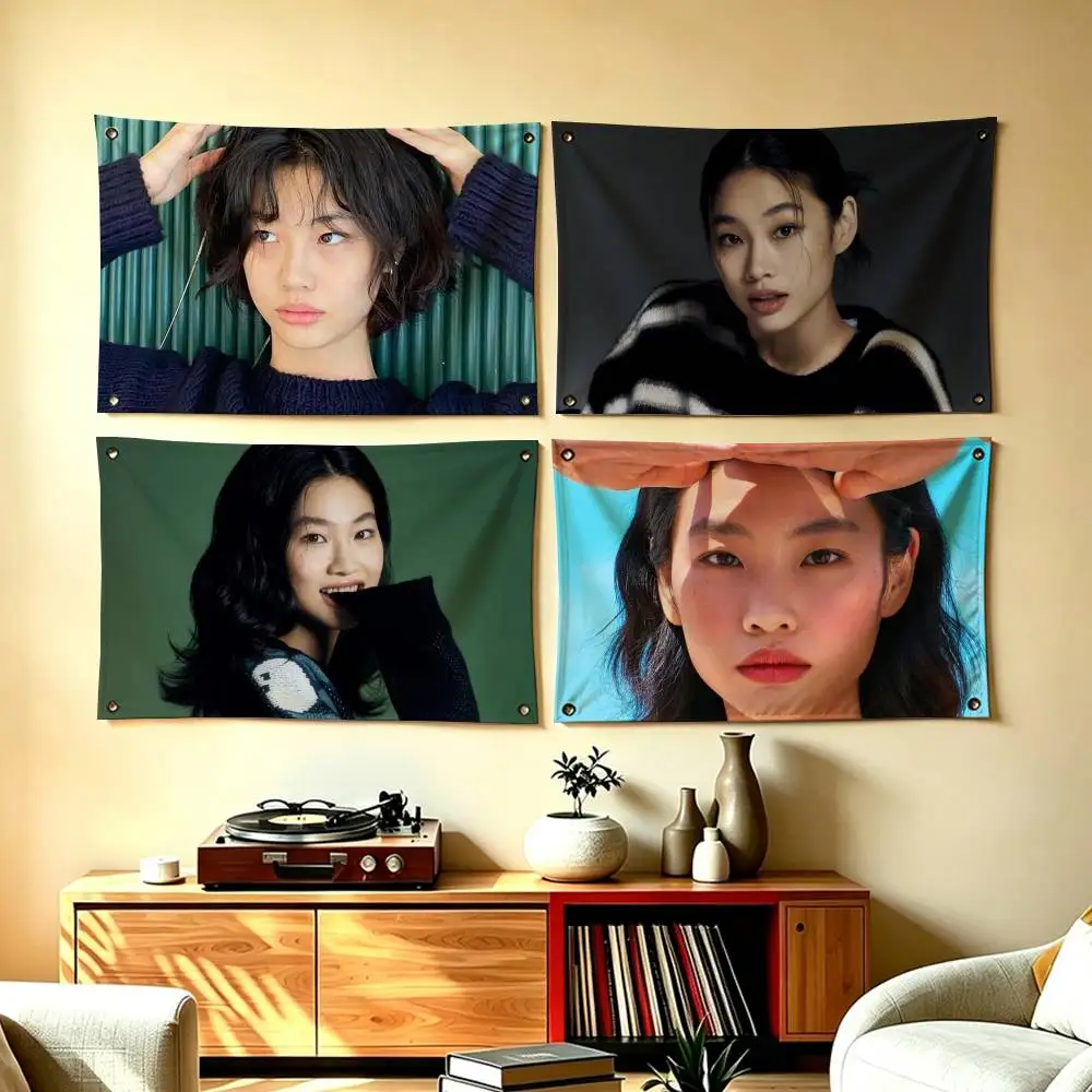 Popular Actress H-Hoyeon J-Jung Flags for Bedrooms Home Decor Items Outdoor Decors Garage Decoration Flaga