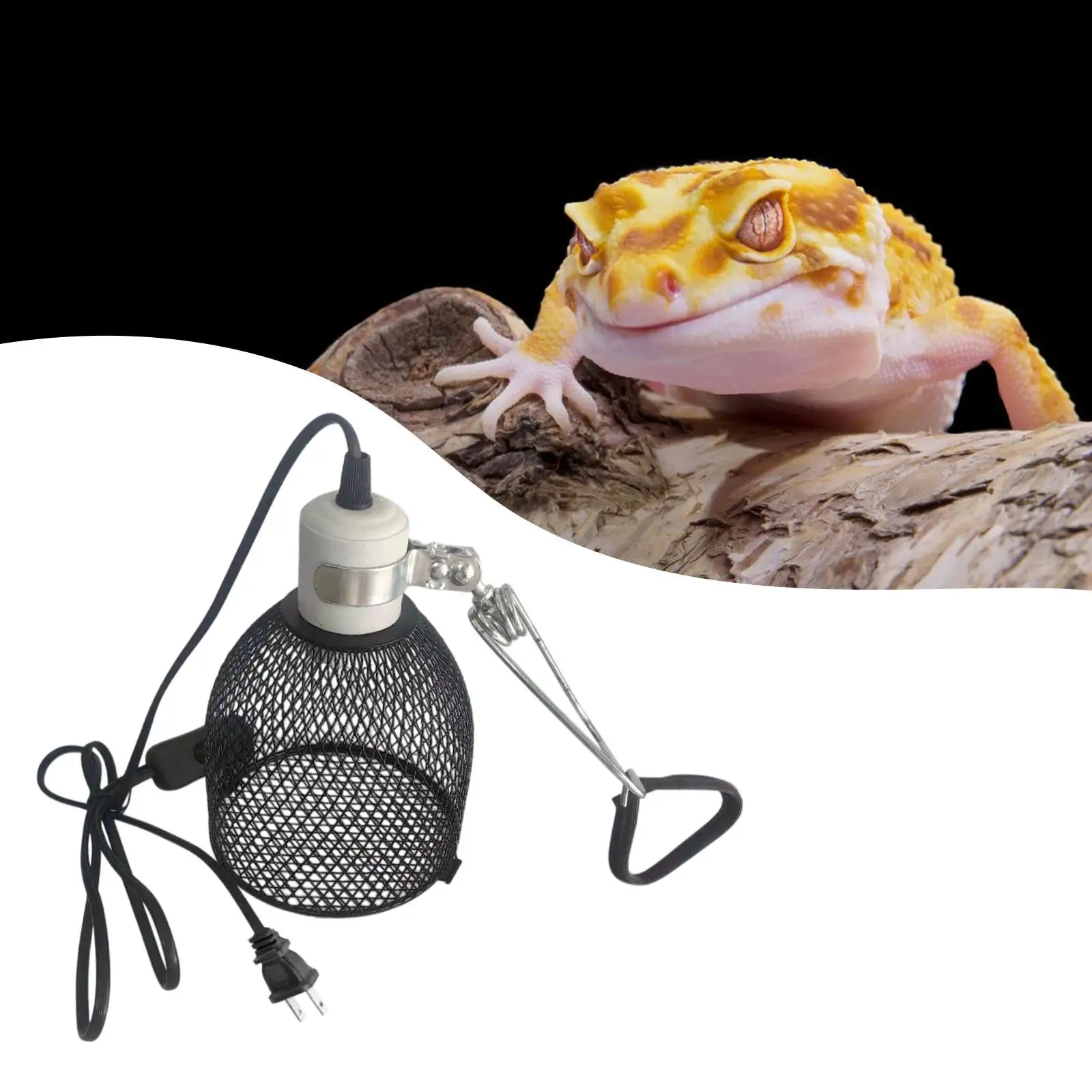 Reptile Heating Heater Guard Lampshade Enclosure Cage Protection Anti Scald Reptile Heating Lamp Holder for Pet Lizard Parrot