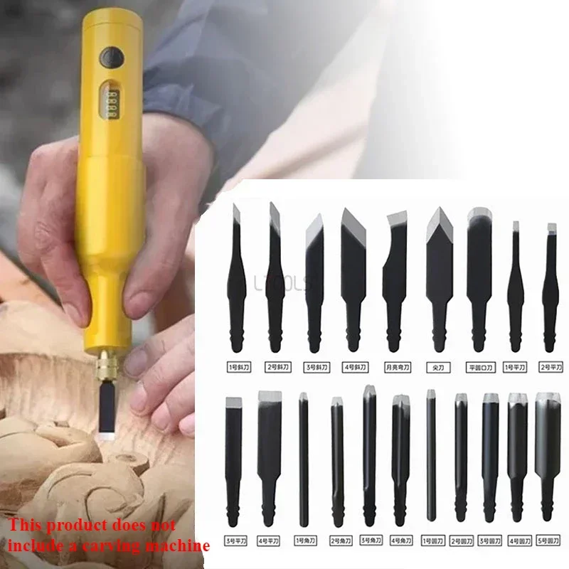 Máquina de Escultura Elétrica Poder de Carpintaria Lâmina Cinzeladora Entalha na Raiz Faca Caneta Lítio Plug-in Pcs 10 Pcs 20 Pcs
