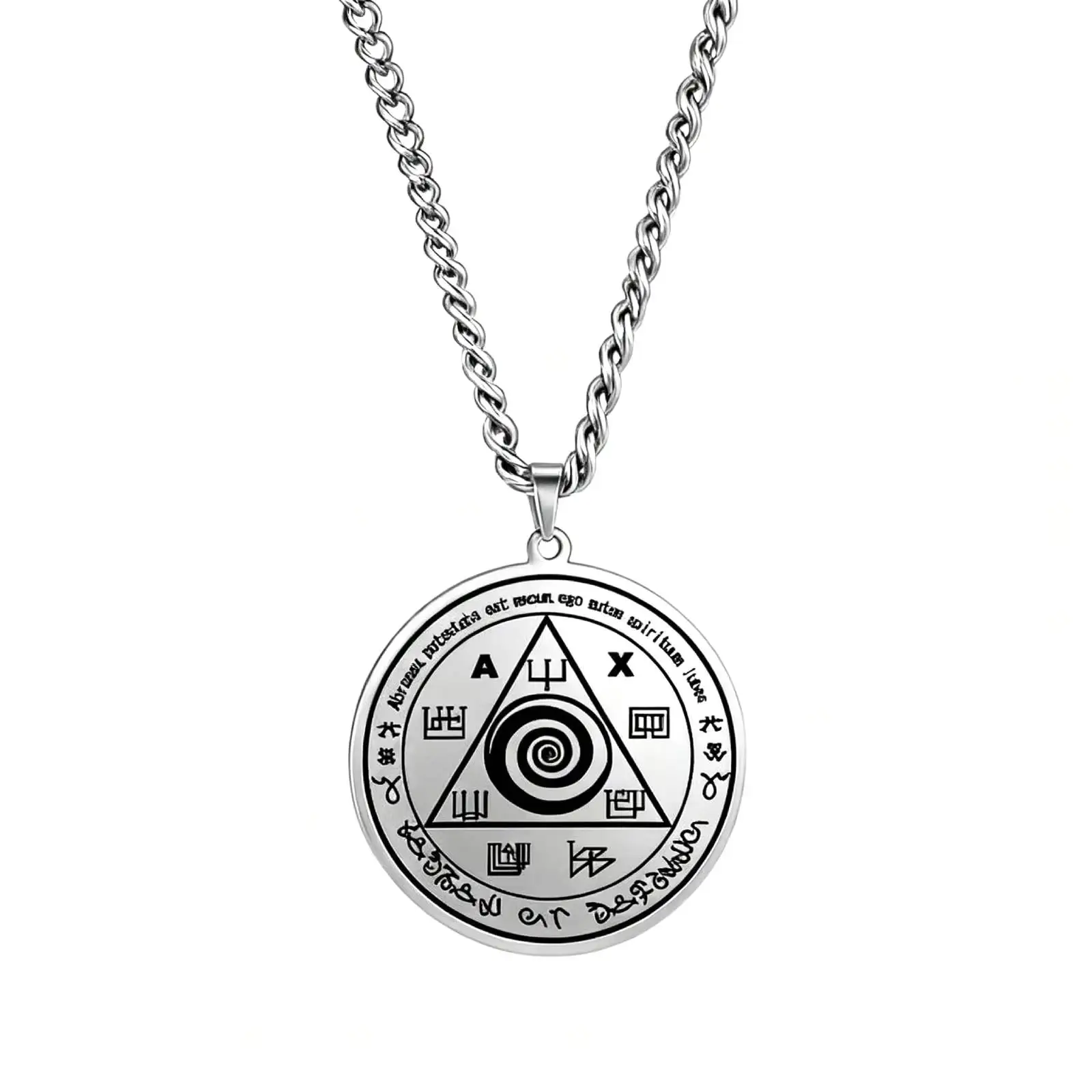 Talisman von Abraxas Gnostizismus Anhänger Halskette für Frauen Männer Amulett Edelstahl Schmuck Accessoires – Detail 2