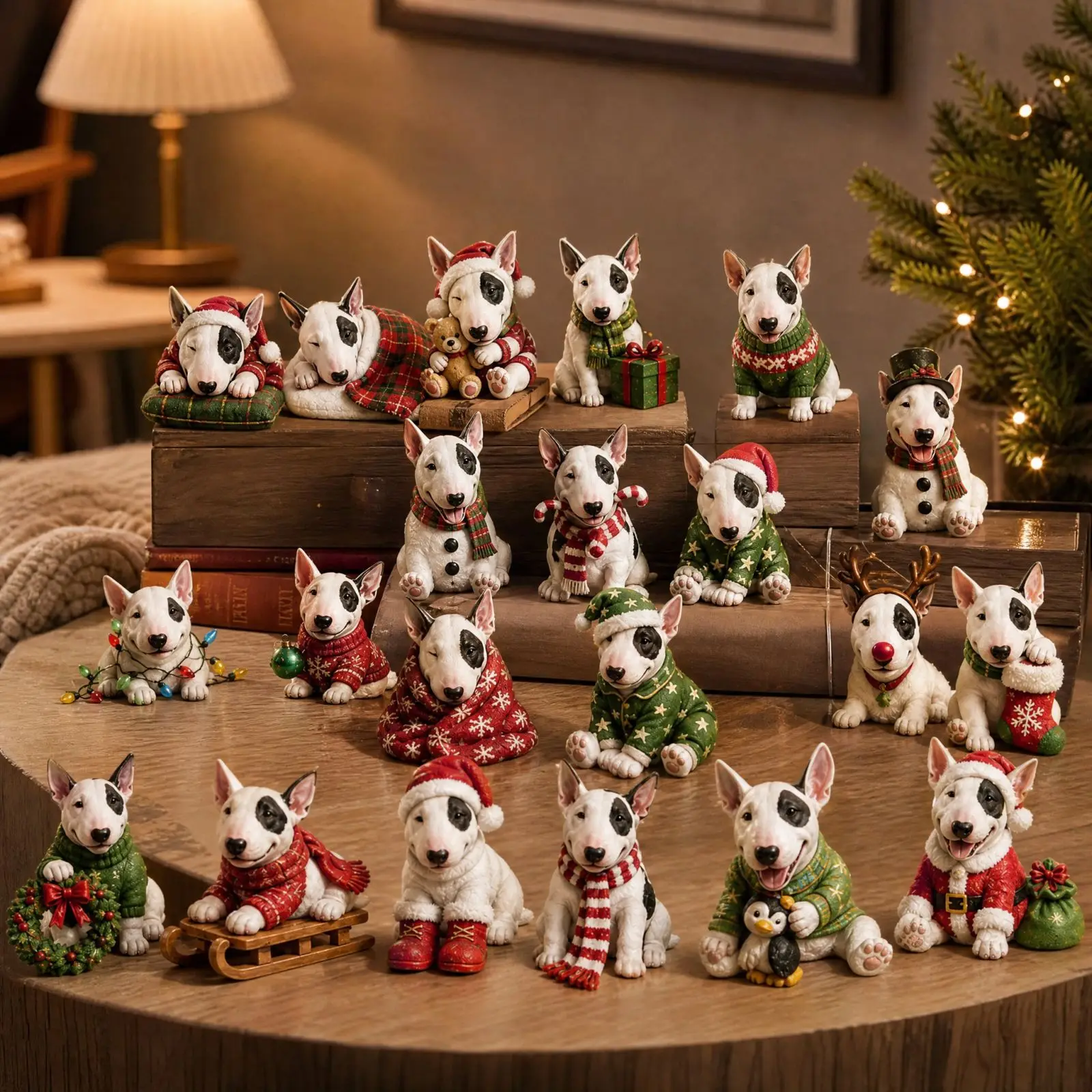 Christmas Bull Terrier 2026 Advent Calendar 24 Pcs Festive Bull Terrier 2D Acrylic Hanging Ornaments Holiday Countdown Surprise - view 4