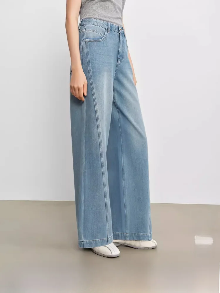 

New Women's Wide Leg Pants Slanted Ss l Waist Cotton Blend Comfortable Spring Faion Commute Sle 26ZQ9002