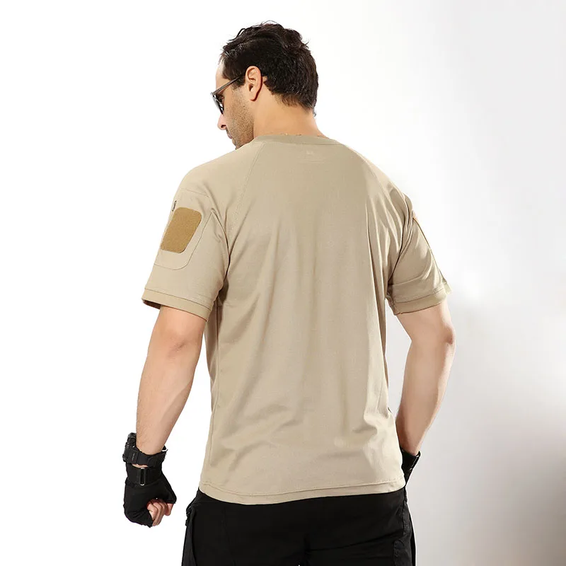 Summer Men's T-Shirts Quick Drying Round Collar Airsoft Camo Tactical Shirt Man Outdoor Hunting Sports Clothes Camping T Shirts 